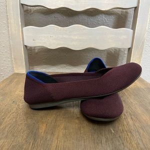 Rothy's Purple Plum Ballet flats round toe size W 6.5 V-vamp flats